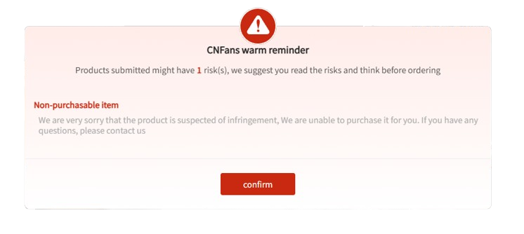 CNFans Warm Reminder PopUp And How To Bypass CNFans Risk Reminders