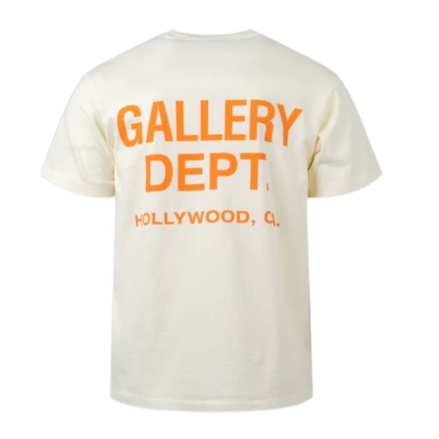 Gallery Dept white rep tee with orange text – CNFans batch